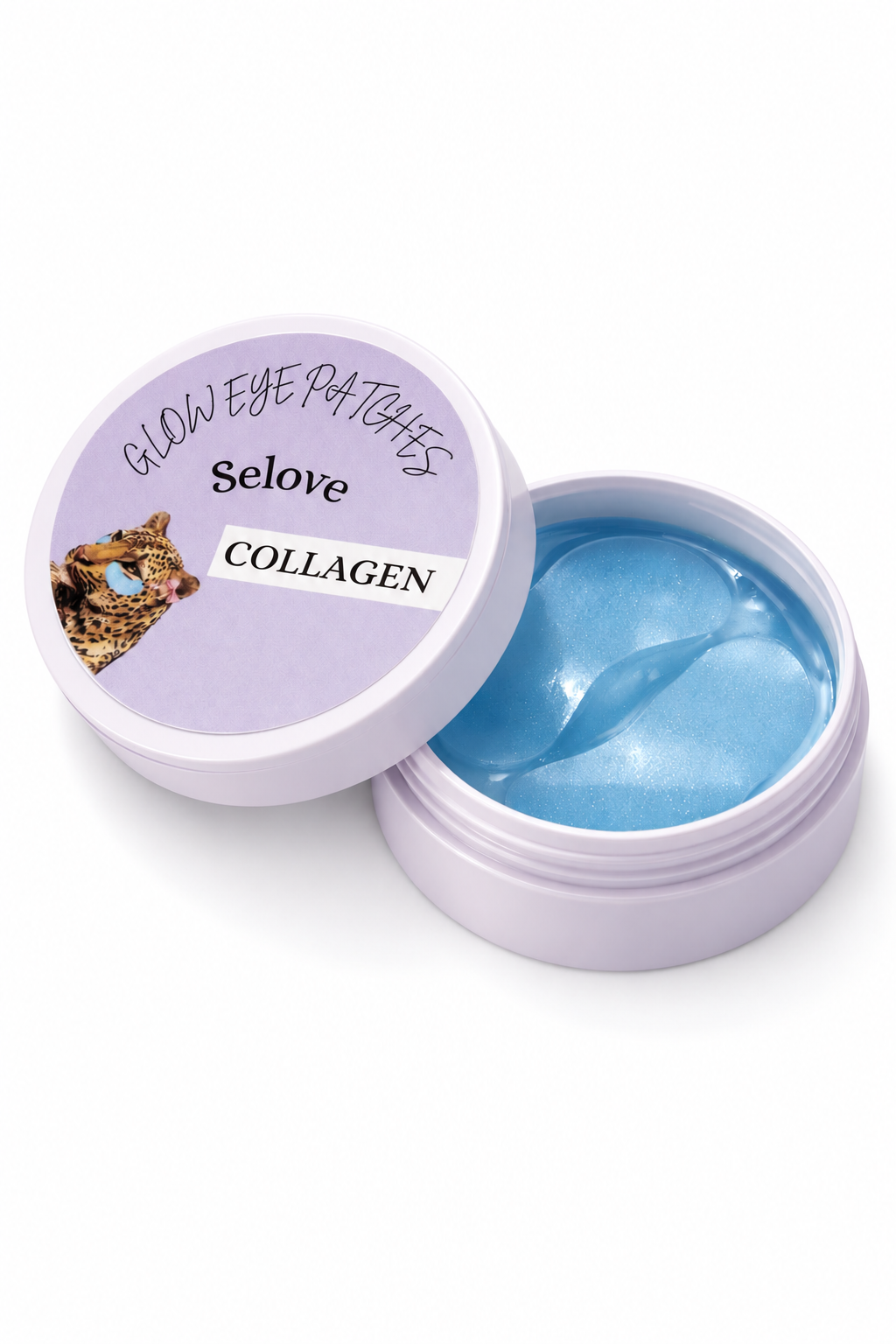 Selove Collagen Glow Eye Mask jars on a white background